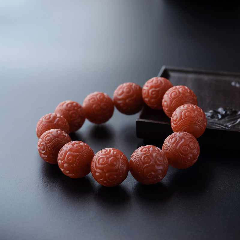 南红回纹手串-红掌柜