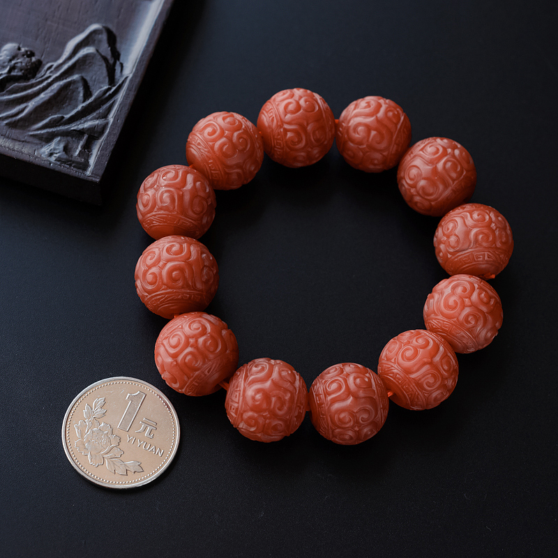 保山南红回纹手串-红掌柜