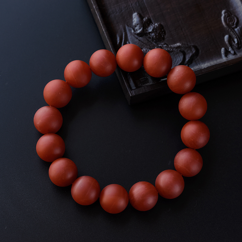 柿子红南红手串-红掌柜