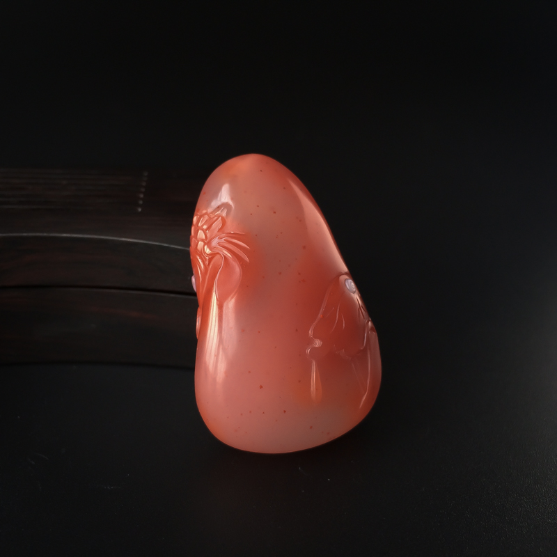 四川冻料南红连年有余吊坠-红掌柜