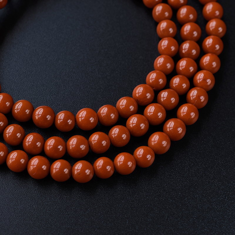 柿子红南红佛珠 - 红掌柜
