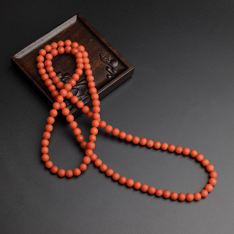柿子红南红项链-红掌柜