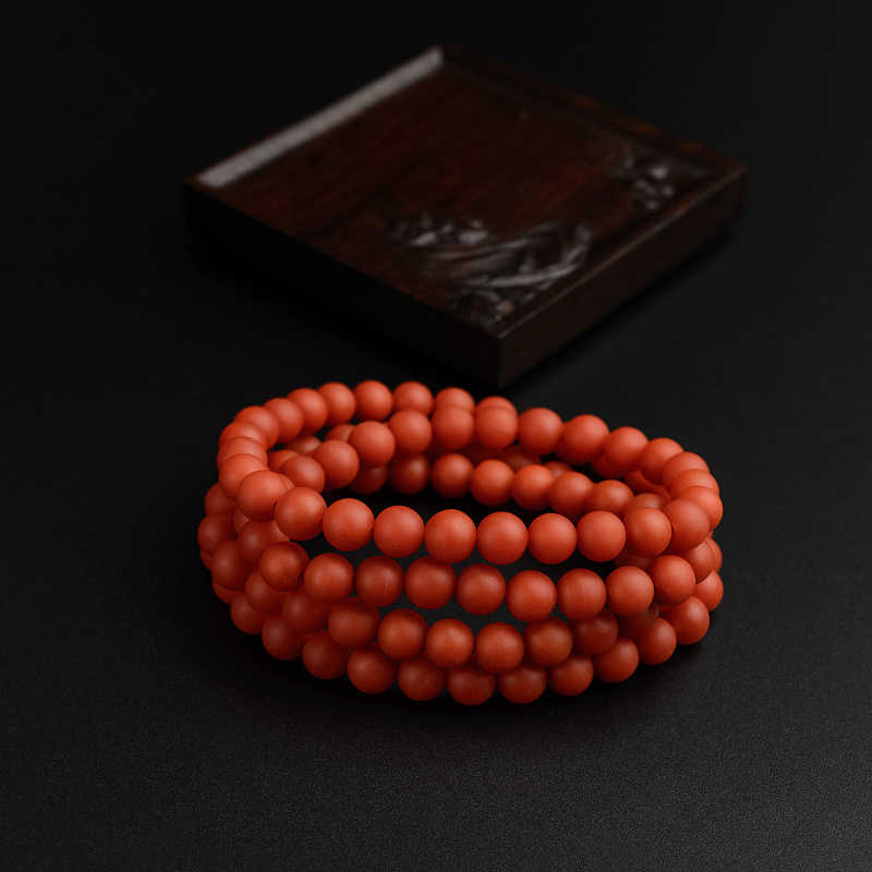7mm柿子红南红项链-红掌柜