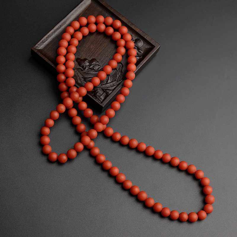 柿子红南红项链-红掌柜