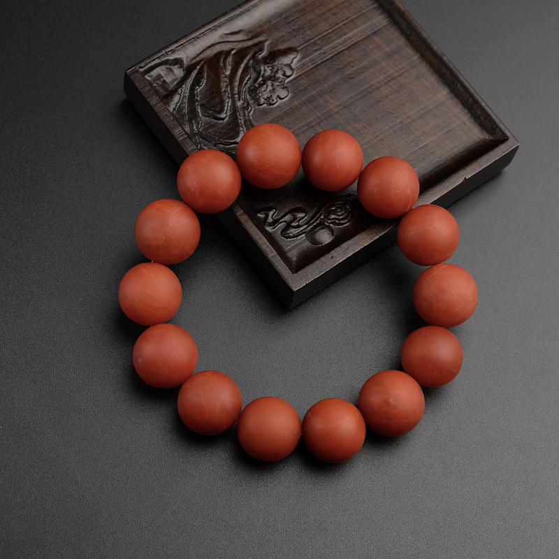 15mm柿子红南红手串-红掌柜