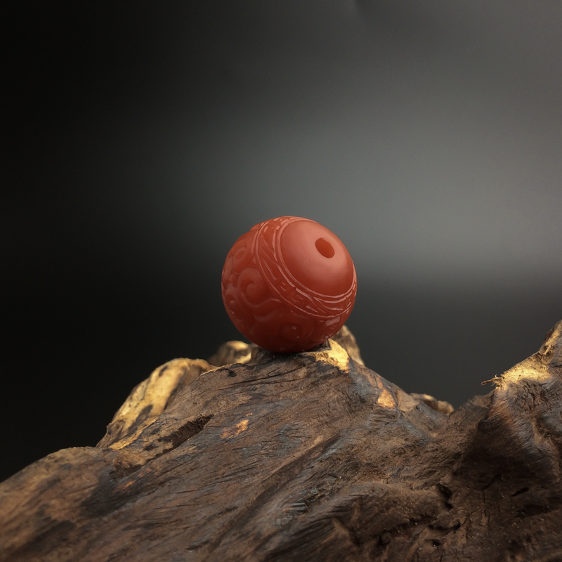 川料天然南红回纹珠珠子-红掌柜