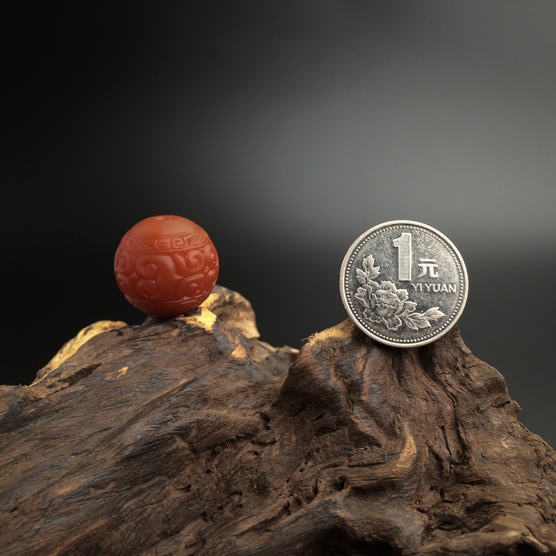 柿子红南红回纹珠-红掌柜