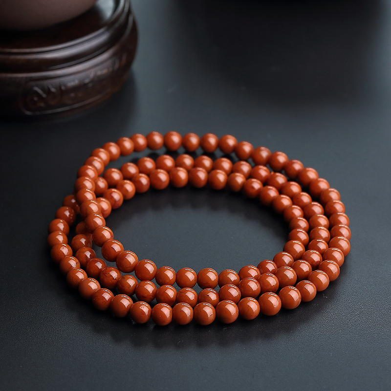 柿子红南红佛珠-红掌柜