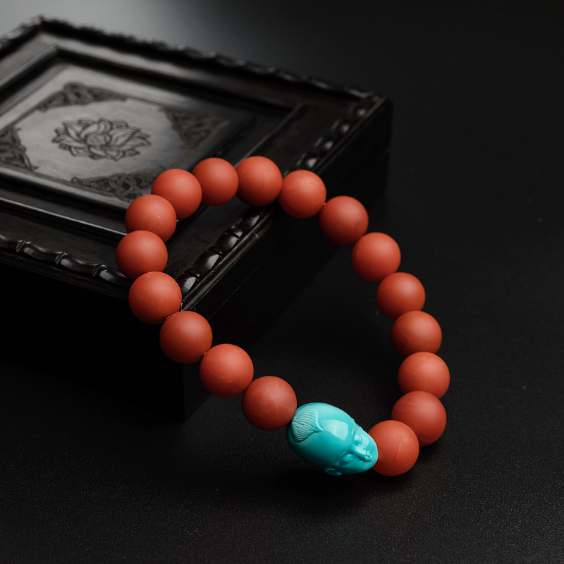 10mm天然柿子红南红手串-红掌柜