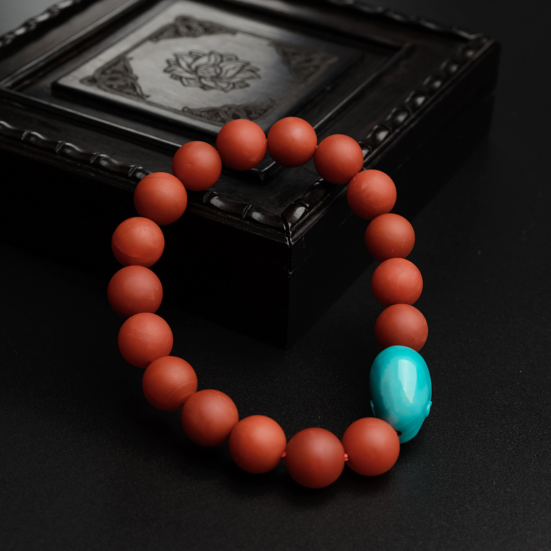 10mm川料柿子红南红手串-红掌柜