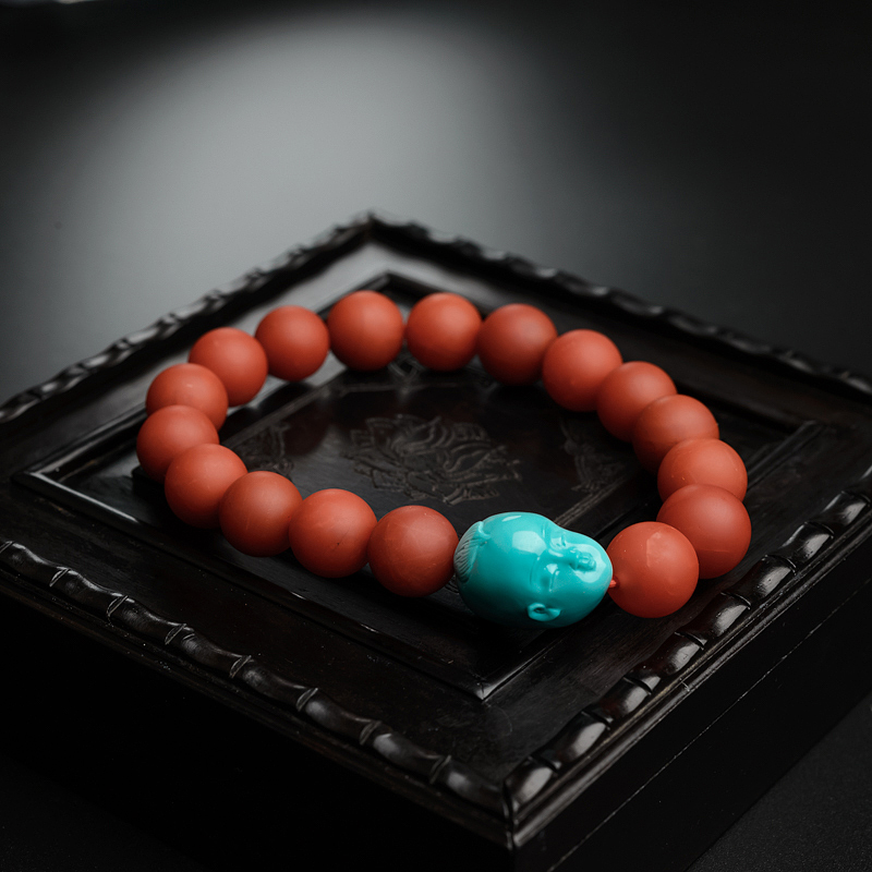 10mm川料天然南红手串-红掌柜
