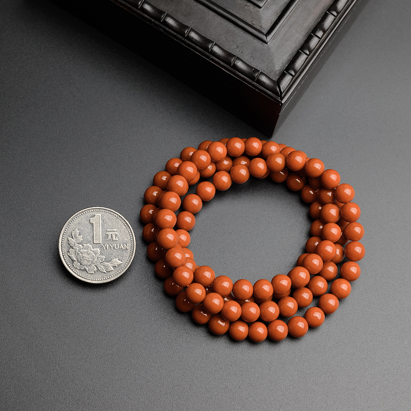 极品柿子红南红项链-红掌柜