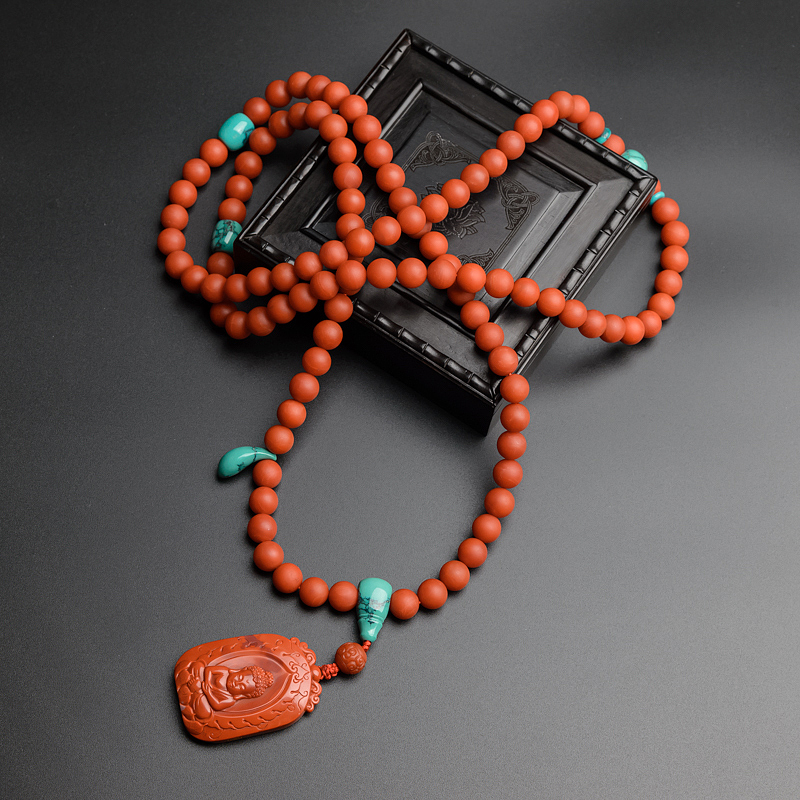 川料天然柿子红南红项链/吊坠两用款-红掌柜