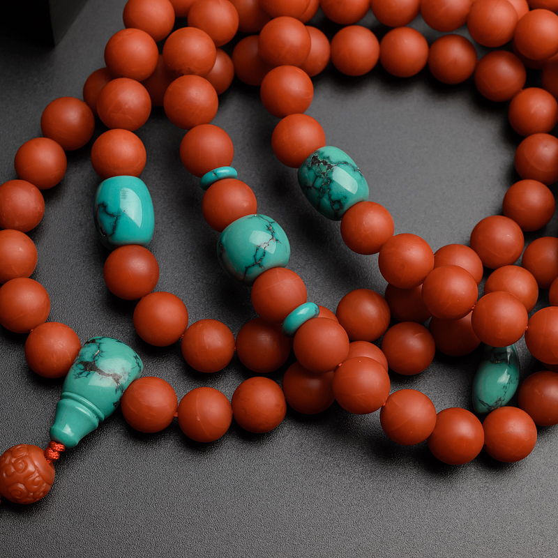 9.5mm川料天然南红项链/吊坠两用款-红掌柜