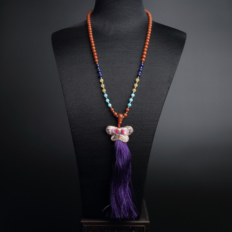 5.5mm柿子红南红项链-红掌柜