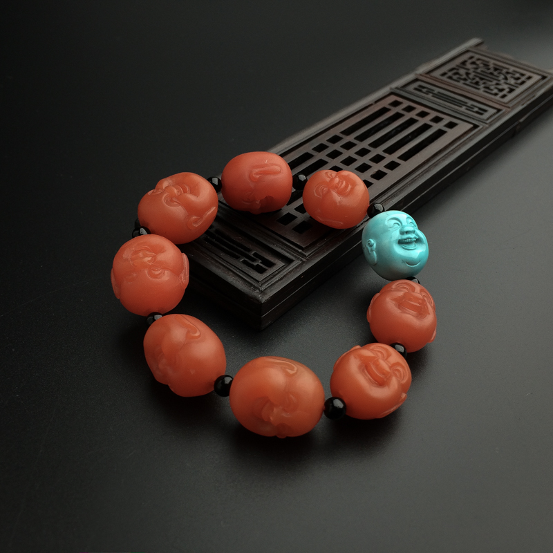 樱桃红南红佛头手串 - 红掌柜