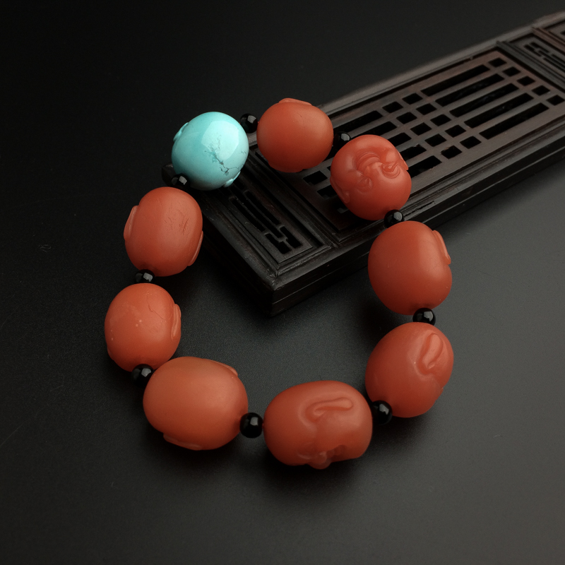 南红佛头手串 - 红掌柜