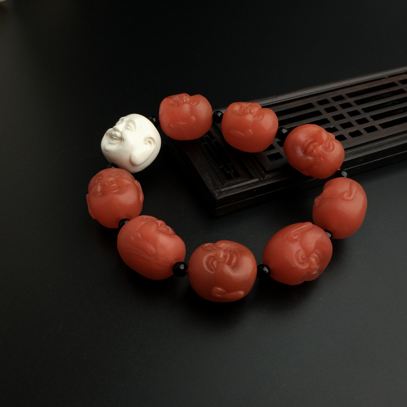 樱桃红南红佛头手串 - 红掌柜