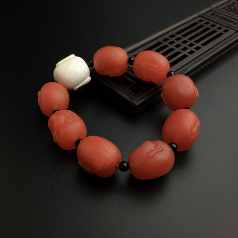 南红佛头手串 - 红掌柜