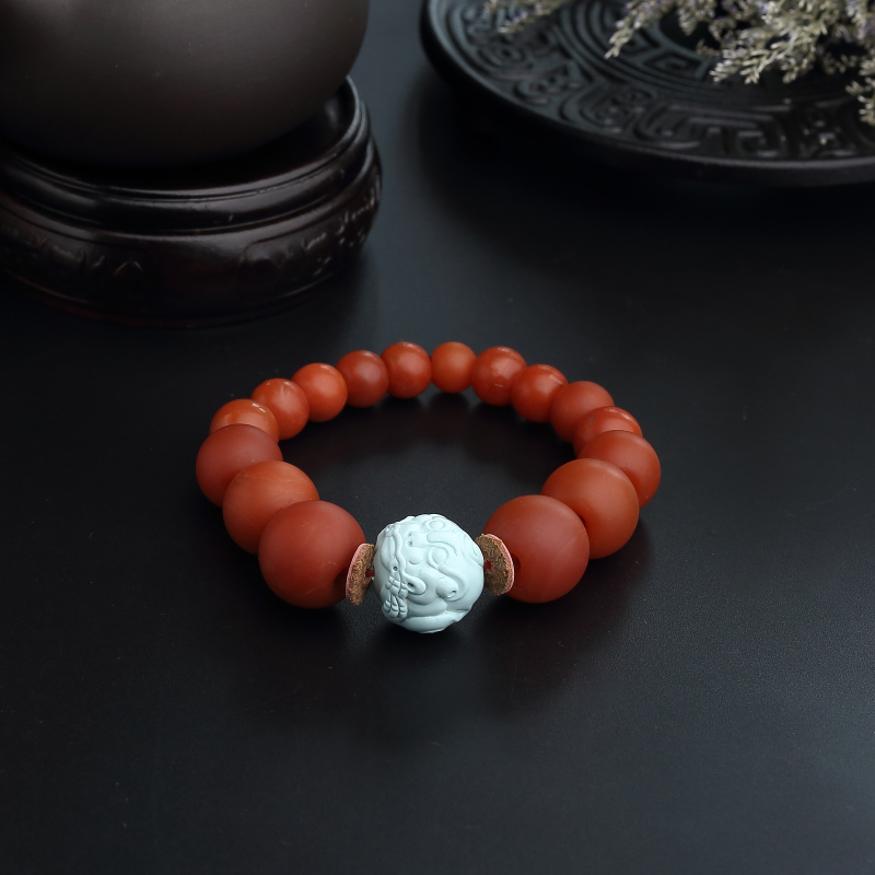 柿子红南红手串-红掌柜