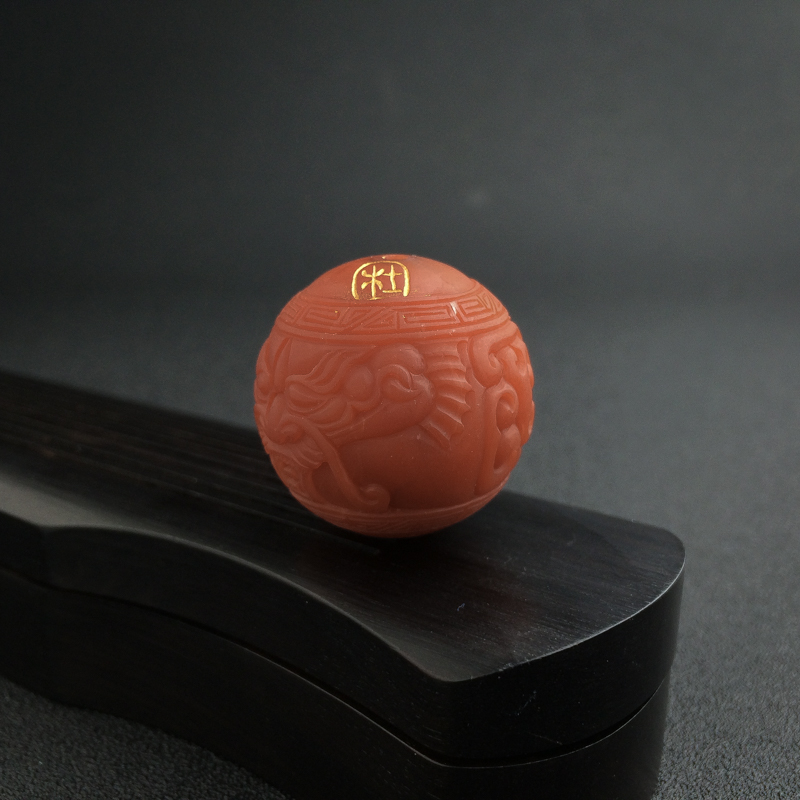 柿子红南红龙头珠-红掌柜