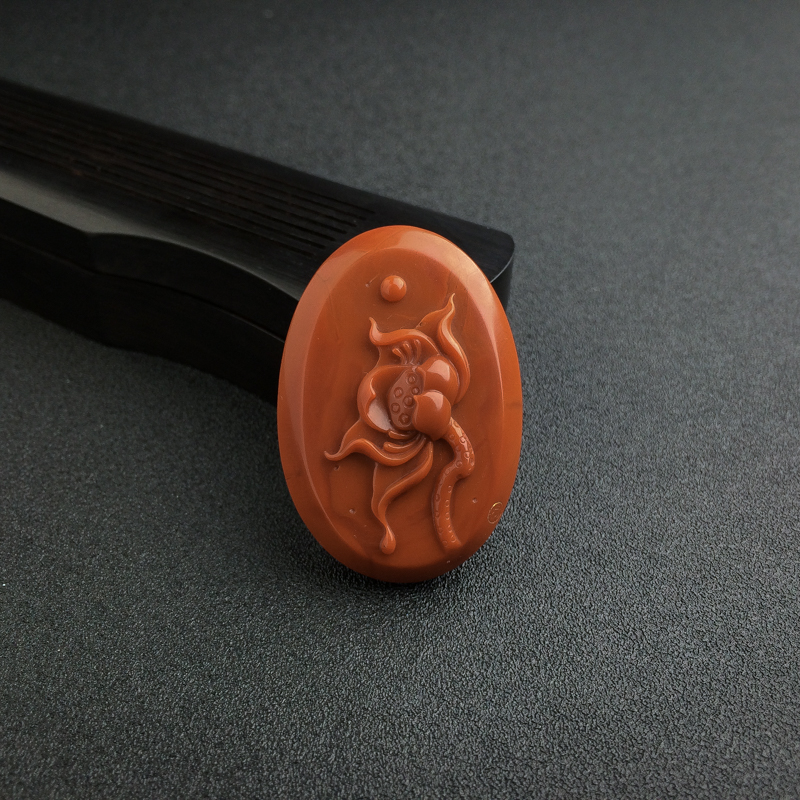 满肉柿子红南红喜事连连吊坠-红掌柜