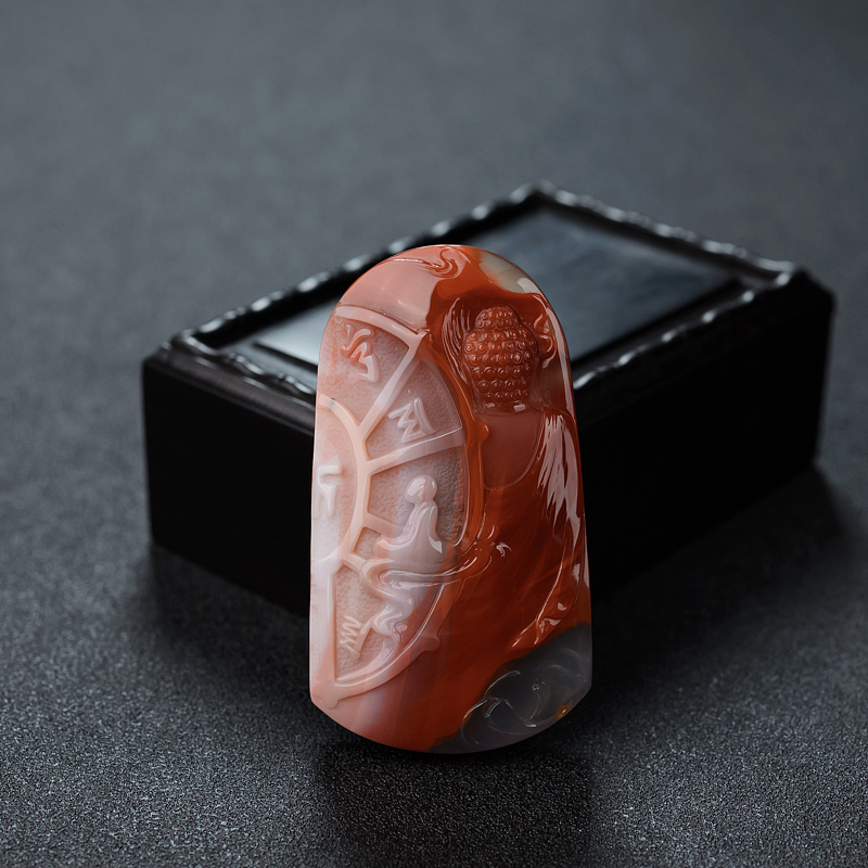 红白料南红轮回吊坠-红掌柜