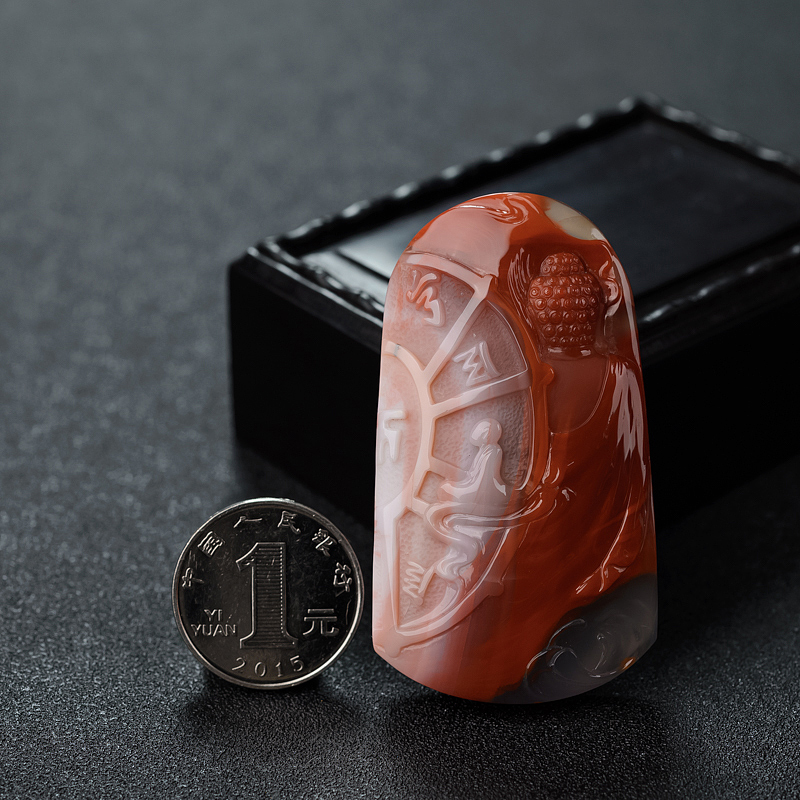 川料南红轮回吊坠-红掌柜