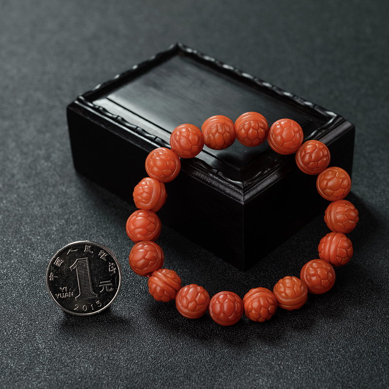 柿子红南红手串-红掌柜