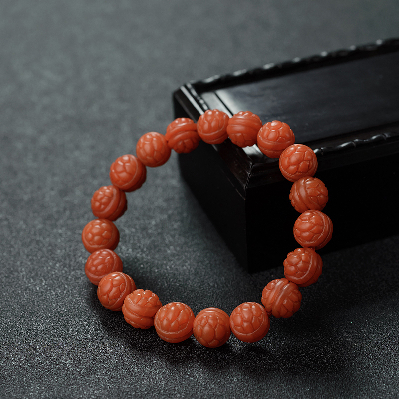 10.5mm南红双面富甲手串-红掌柜