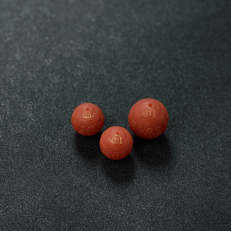 柿子红南红回纹珠套装-红掌柜