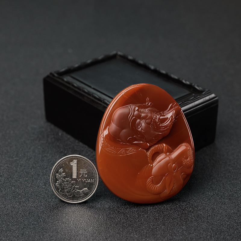 南红老子出山吊坠-红掌柜