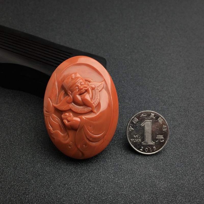 柿子红南红吊坠-红掌柜