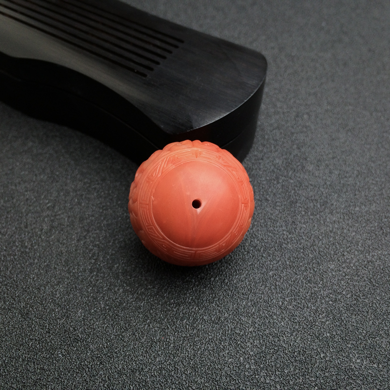 28.5mm保山天然南红龙头珠吊坠-红掌柜