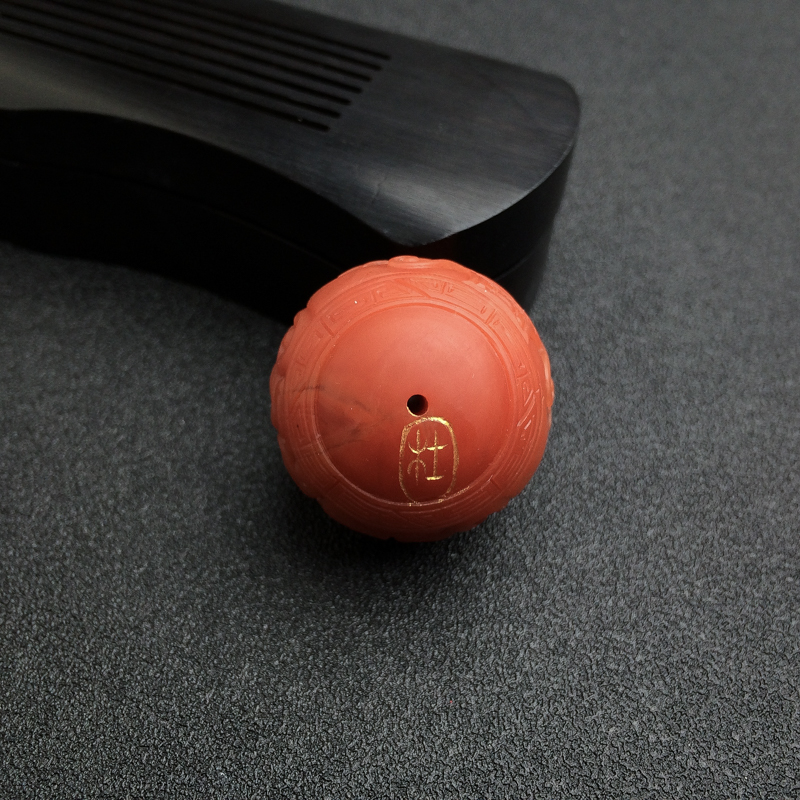 28.5mm保山天然柿子红南红吊坠-红掌柜