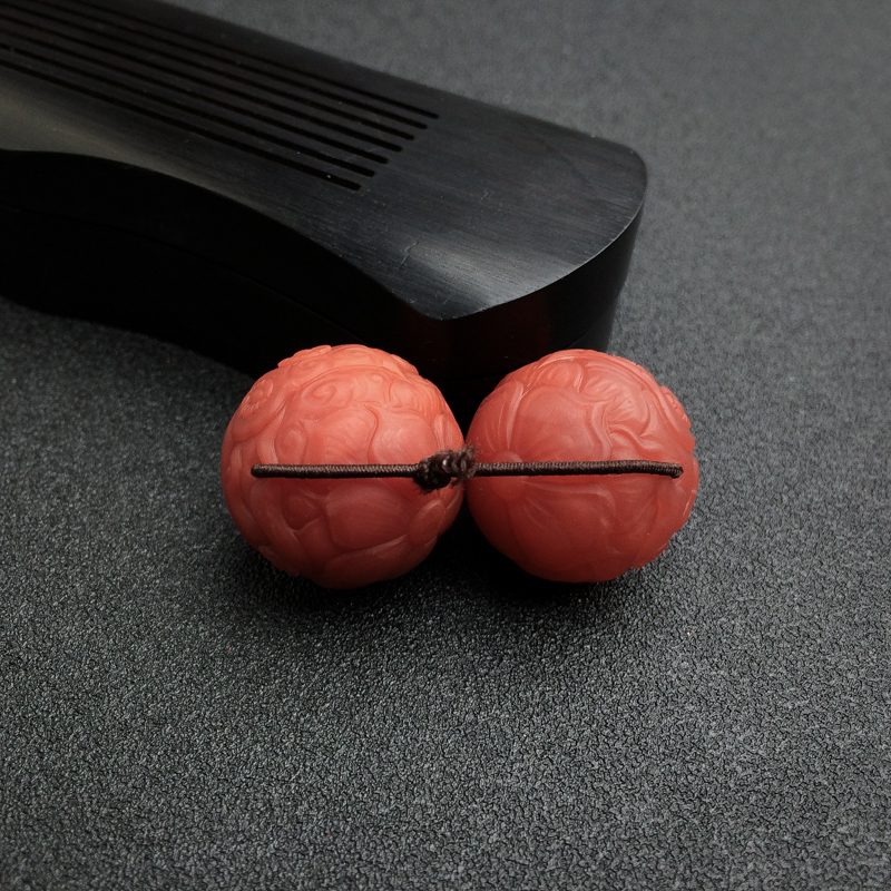 保山天然南红黄财神圆珠吊坠-红掌柜