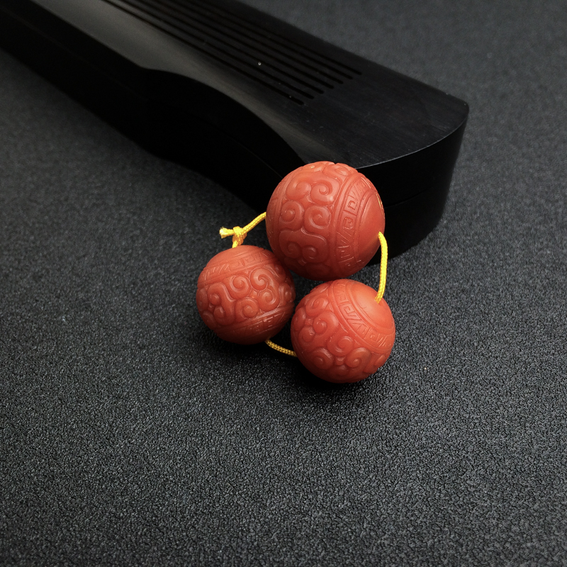 保山柿子红南红回纹套珠-红掌柜