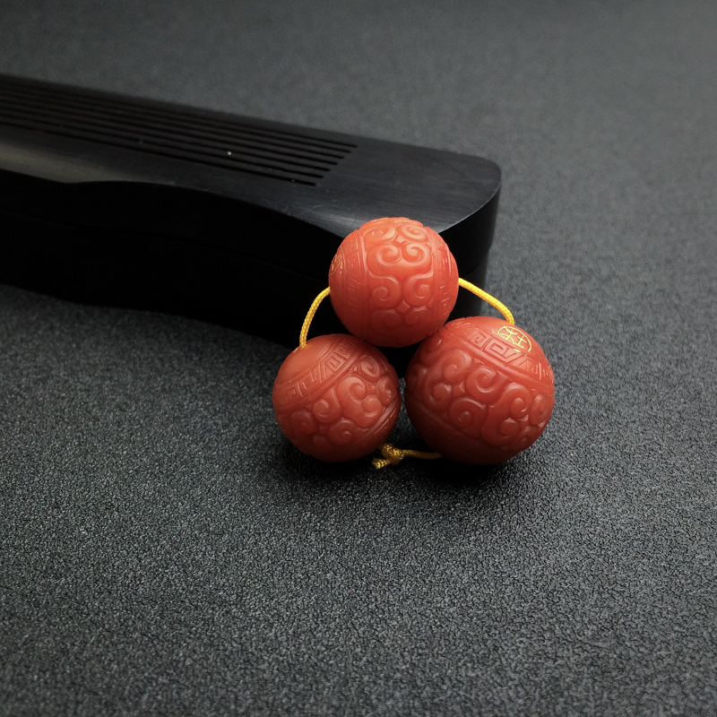 保山天然南红回纹套珠-红掌柜