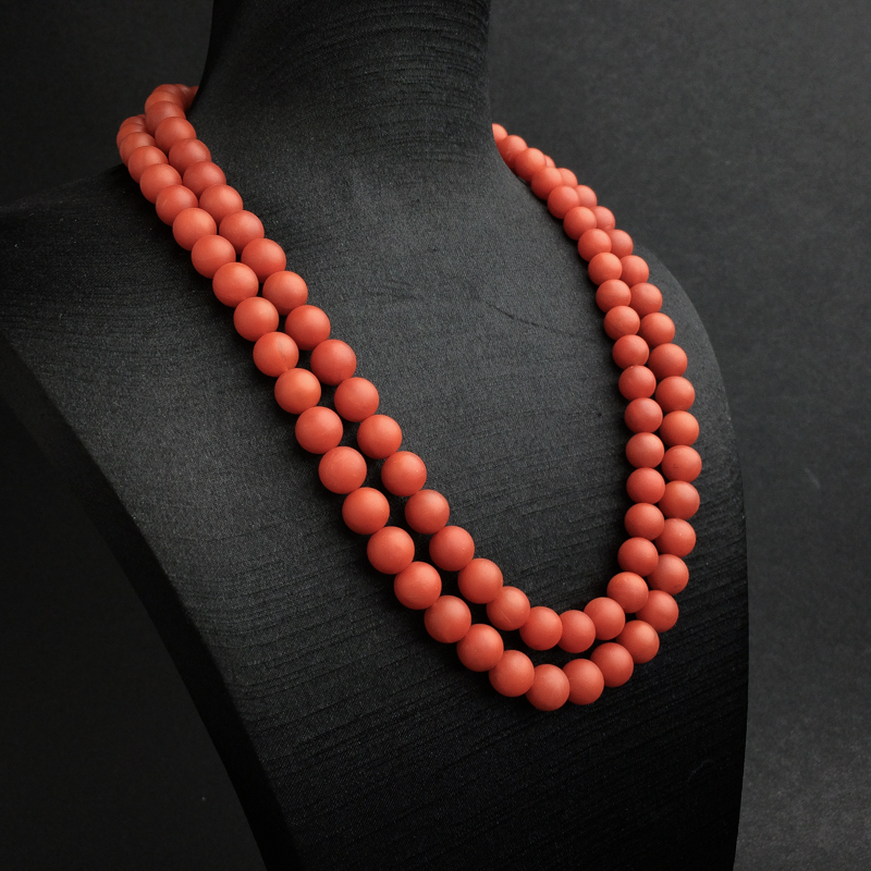 保山天然柿子红南红佛珠-红掌柜