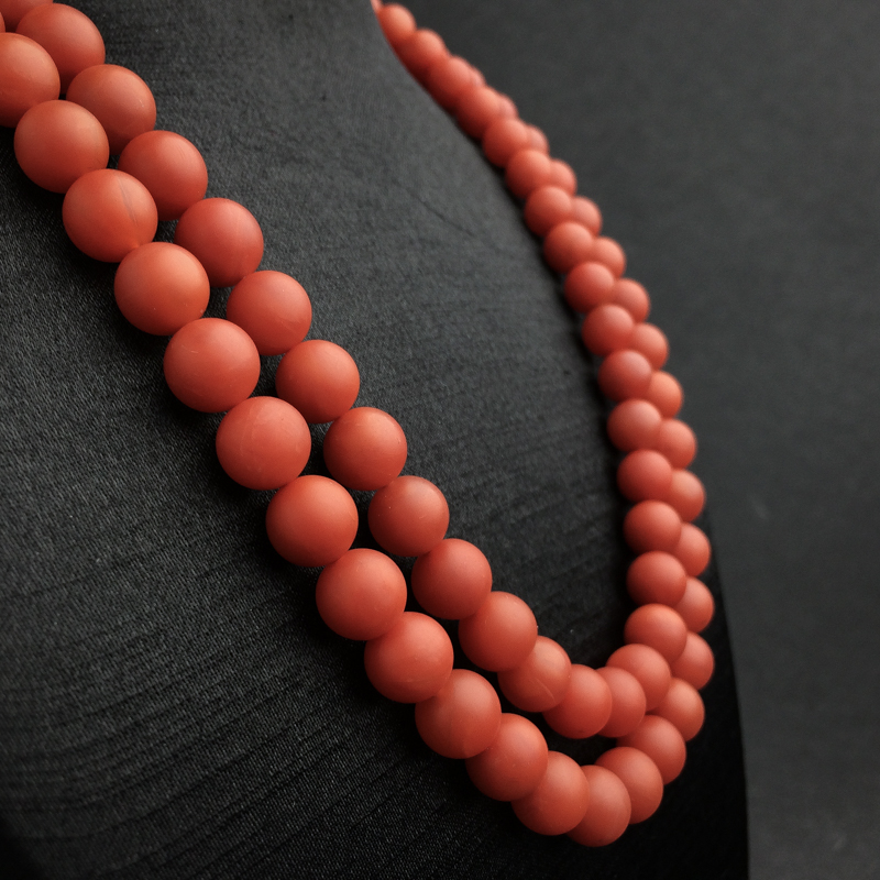 9mm保山柿子红南红佛珠-红掌柜