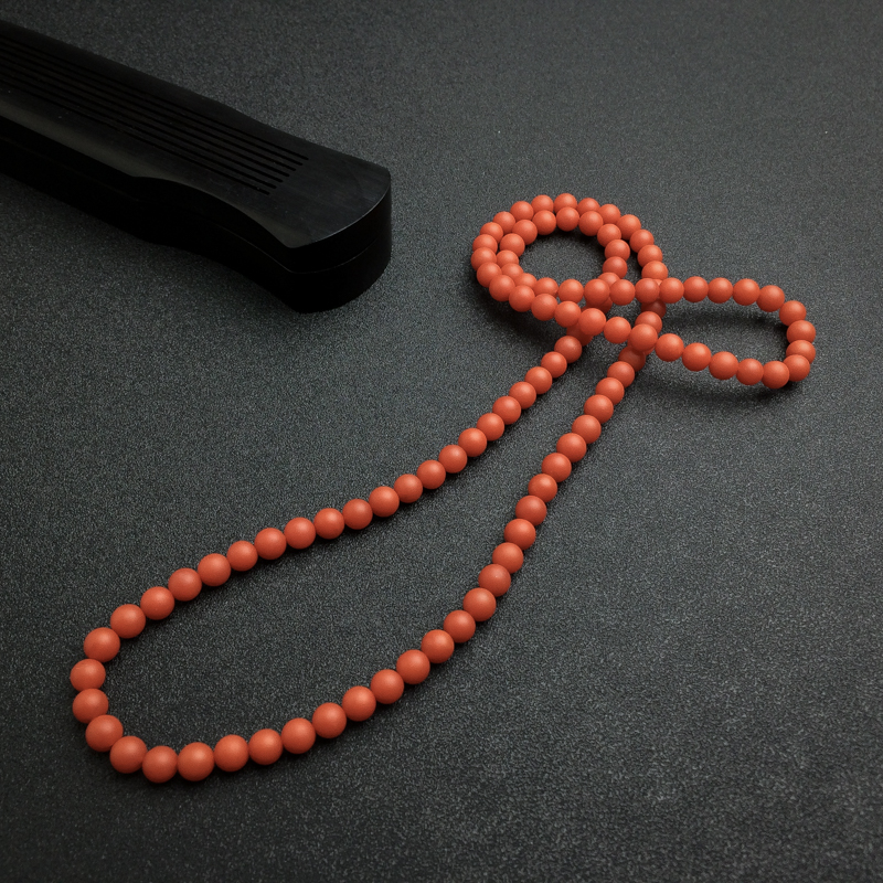 保山天然柿子红南红佛珠-红掌柜