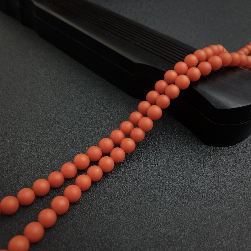 天然柿子红南红佛珠-红掌柜