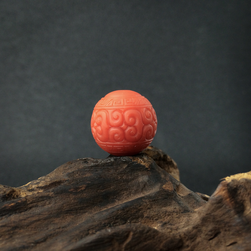 柿子红南红回纹珠 - 红掌柜