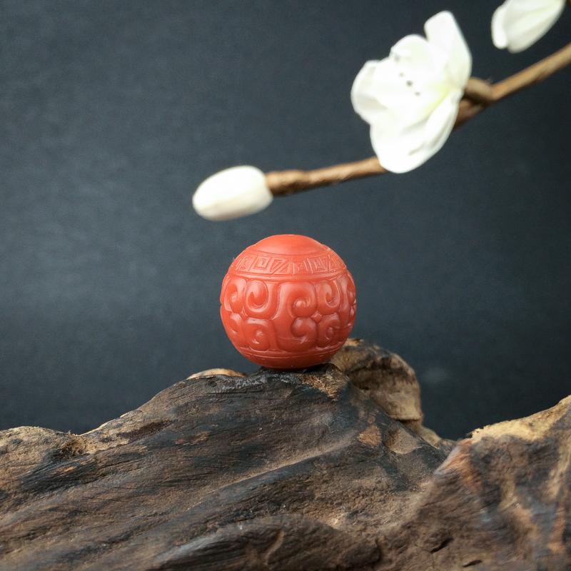 玫瑰红南红回纹珠 - 红掌柜