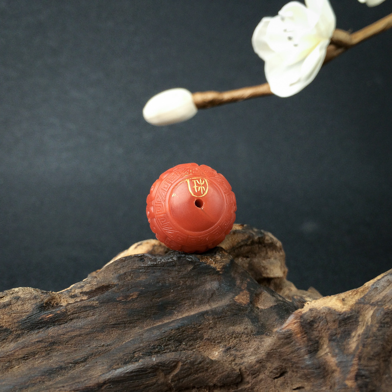 保山南红回纹珠 - 红掌柜