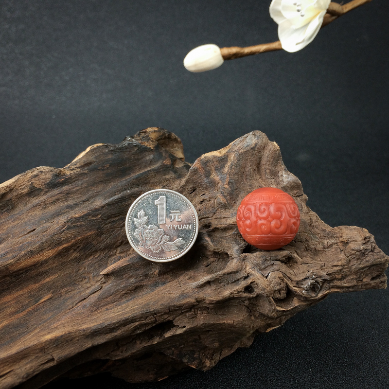 天然南红回纹珠 - 红掌柜