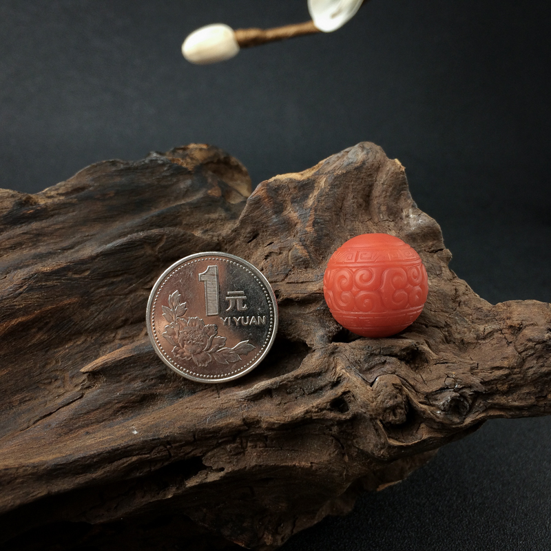 天然南红回纹珠 - 红掌柜