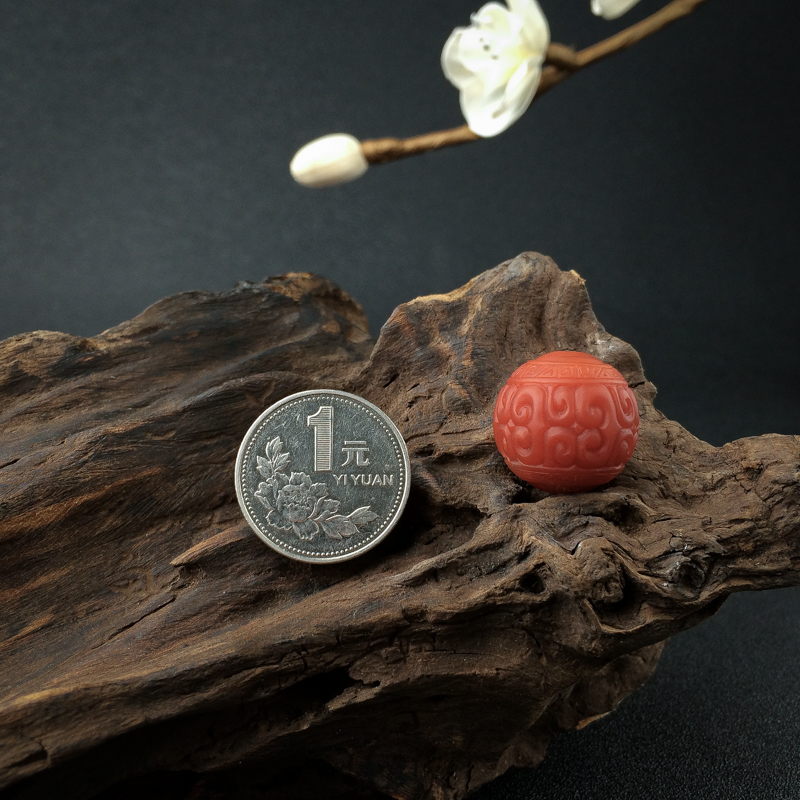 天然南红回纹珠 - 红掌柜