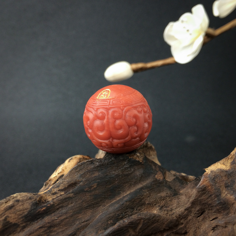 天然保山南红龙头珠 - 红掌柜