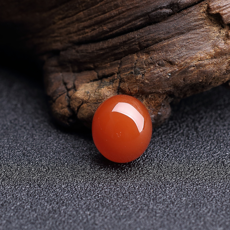 波罗的海天然柿子红南红戒面-红掌柜